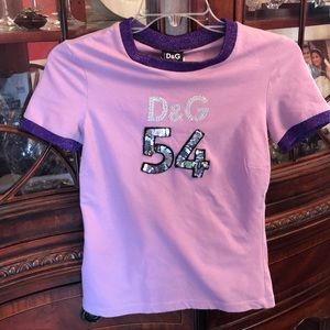 D&G Dolce &Gabbana purple 54 sparkle tee shirt